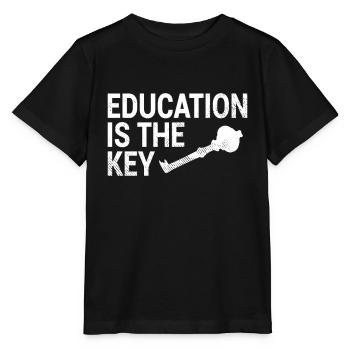 Bildung Schlüssel Spruch - Stanley/Stella Kinder T-Shirt MINI CREATOR  - Schwarz - Vorne - Mikhail (115cm)