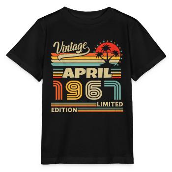 Avril 1967 Anniversaire Avril 1967 Avril - T-shirt bio MINI CREATOR Stanley/Stella Enfant - noir - Devant - Mikhail (115cm)