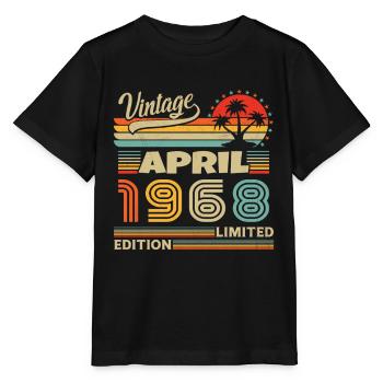 Avril 1968 Anniversaire Avril 1968 Avril - T-shirt bio MINI CREATOR Stanley/Stella Enfant - noir - Devant - Mikhail (115cm)