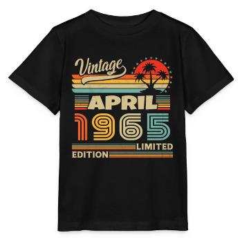 Avril 1965 Anniversaire Avril 1965 Avril - T-shirt bio MINI CREATOR Stanley/Stella Enfant - noir - Devant - Mikhail (115cm)