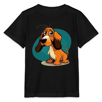 Dog in comic style - Stanley/Stella MINI CREATOR Kids’ T-Shirt - black - Front - Mikhail (115cm)