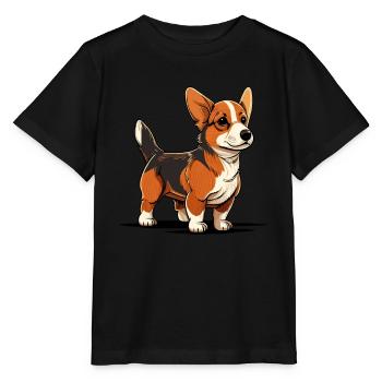 Dog in comic style - Stanley/Stella MINI CREATOR Kids’ T-Shirt - black - Front - Mikhail (115cm)