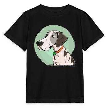 Dog in comic style - Stanley/Stella MINI CREATOR Kids’ T-Shirt - black - Front - Mikhail (115cm)