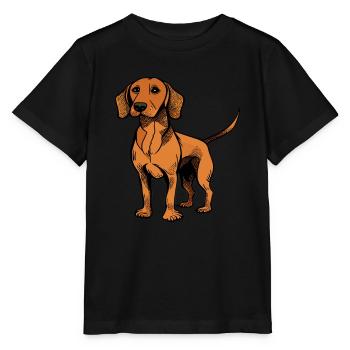 Dog in comic style - Stanley/Stella MINI CREATOR Kids’ T-Shirt - black - Front - Mikhail (115cm)