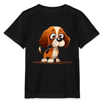 Dog in comic style - Stanley/Stella MINI CREATOR Kids’ T-Shirt - black - Front - Mikhail (115cm)