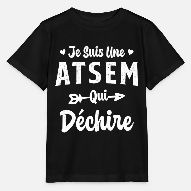 Je suis une ATSEM qui déchire Idée Cadeau Atsem - T-shirt bio MINI CREATOR Stanley/Stella Enfant - noir