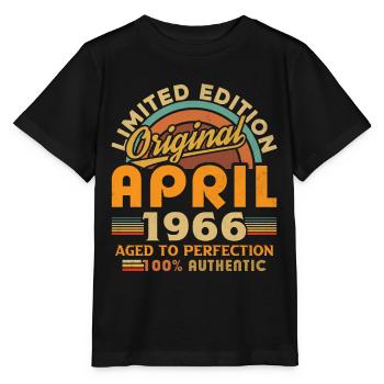 Avril 1966 Anniversaire Avril 1966 Avril - T-shirt bio MINI CREATOR Stanley/Stella Enfant - noir - Devant - Mikhail (115cm)