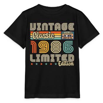 Jahrgang Jahrgang 1986 Geburtstagsgeschenk - Stanley/Stella Kinder T-Shirt MINI CREATOR  - Schwarz - Vorne - Mikhail (115cm)
