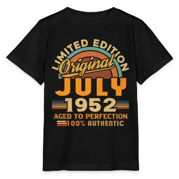 Naissance: Juillet 1952, Date de naissance: Juillet 1952 - T-shirt bio MINI CREATOR Stanley/Stella Enfant - noir - Devant - Mikhail (115cm)