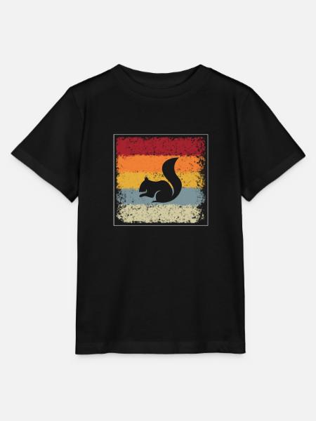 Eichhörnchen Retro - Stanley/Stella Kinder T-Shirt MINI CREATOR  - Schwarz