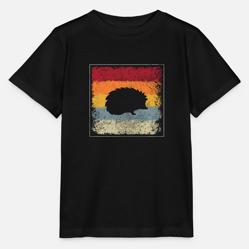 Hérisson Rétro - T-shirt bio MINI CREATOR Stanley/Stella Enfant - noir