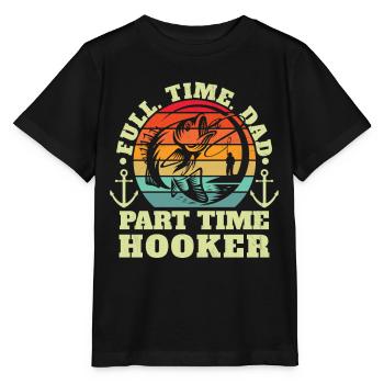 Part-time Hook Fishing Father's Day - Stanley/Stella MINI CREATOR Kids’ T-Shirt - black - Front - Mikhail (115cm)