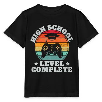 Niveau lycée Complet Retro Graduation Video Gamer - T-shirt bio MINI CREATOR Stanley/Stella Enfant - noir - Devant - Mikhail (115cm)