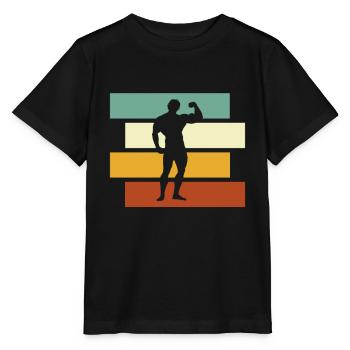 Body building Retro - Stanley/Stella MINI CREATOR Kids’ T-Shirt - black - Front - Mikhail (115cm)