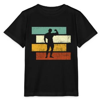 Body building Retro - Stanley/Stella MINI CREATOR Kids’ T-Shirt - black - Front - Mikhail (115cm)