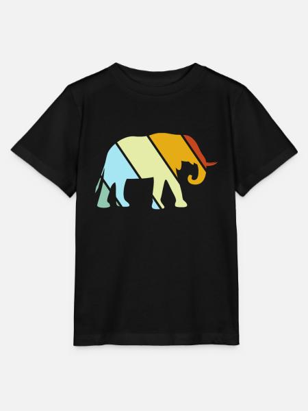 Elefant Retro - Stanley/Stella Kinder T-Shirt MINI CREATOR  - Schwarz