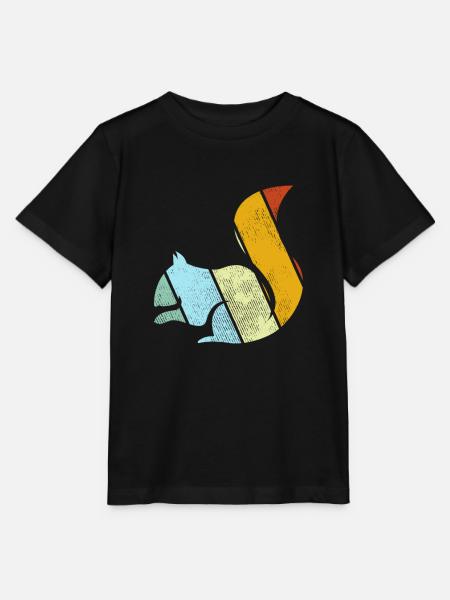 Eichhörnchen Retro - Stanley/Stella Kinder T-Shirt MINI CREATOR - Schwarz