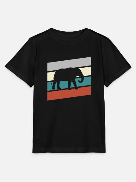 Elefant Retro - Stanley/Stella Kinder T-Shirt MINI CREATOR  - Schwarz