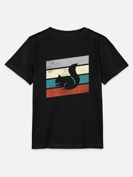 Eichhörnchen Retro - Stanley/Stella Kinder T-Shirt MINI CREATOR  - Schwarz