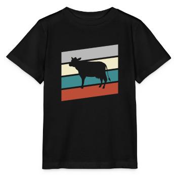 Cow Retro - Stanley/Stella MINI CREATOR Kids’ T-Shirt - black - Front - Mikhail (115cm)