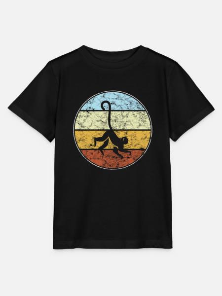Affe Retro - Stanley/Stella Kinder T-Shirt MINI CREATOR - Schwarz