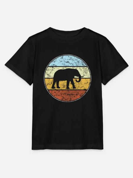Elefant Retro - Stanley/Stella Kinder T-Shirt MINI CREATOR  - Schwarz