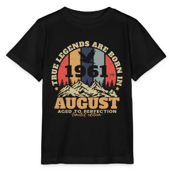 Vintage August 1961 Retro Birthday Gift - Stanley/Stella MINI CREATOR Kids’ T-Shirt - black - Front - Mikhail (115cm)