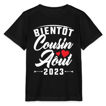 Bientôt Cousin Aout 2023 Annonce Grossesse - T-shirt bio MINI CREATOR Stanley/Stella Enfant - noir - Devant - Mikhail (115cm)