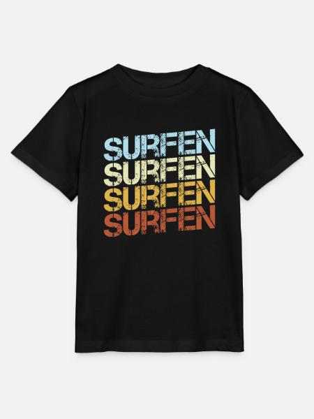 Surfen Retro - Stanley/Stella Kinder T-Shirt MINI CREATOR - Schwarz