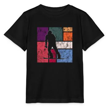 Snowboarding - Stanley/Stella Kinder T-Shirt MINI CREATOR  - Schwarz - Vorne - Mikhail (115cm)