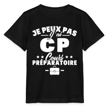 je peux pas j'ai CP rentréee des classes école - T-shirt bio MINI CREATOR Stanley/Stella Enfant - noir - Devant - Mikhail (115cm)
