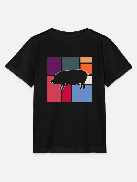 Schwein - Stanley/Stella Kinder T-Shirt MINI CREATOR  - Schwarz