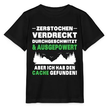 Gecache Geocaching Hobby Cache - Stanley/Stella Kinder T-Shirt MINI CREATOR  - Schwarz - Vorne - Mikhail (115cm)