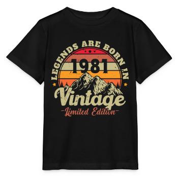 Jahrgang Jahrgang 1981 Geburtstagsgeschenk - Stanley/Stella Kinder T-Shirt MINI CREATOR  - Schwarz - Vorne - Mikhail (115cm)