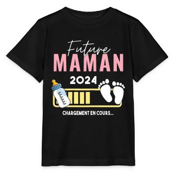 Future Maman 2024 Annonce Grossesse Maman 2024 - T-shirt bio MINI CREATOR Stanley/Stella Enfant - noir - Devant - Mikhail (115cm)