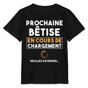 Cadeau drôle enfant Bêtise en cours de chargement - T-shirt bio MINI CREATOR Stanley/Stella Enfant - noir - Devant - Mikhail (115cm)