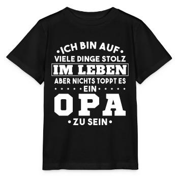 ich bin stolz wie ein Opa - Stanley/Stella Kinder T-Shirt MINI CREATOR  - Schwarz - Vorne - Mikhail (115cm)