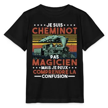 Cheminot Conducteur De Train Chemin De Fer - T-shirt bio MINI CREATOR Stanley/Stella Enfant - noir - Devant - Mikhail (115cm)