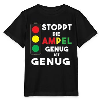 Stoppt die Ampel - genug ist genug - Stanley/Stella Kinder T-Shirt MINI CREATOR  - Schwarz - Vorne - Mikhail (115cm)