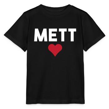 Mett Fleischher Lovers of Mettigel and meat - Stanley/Stella MINI CREATOR Kids’ T-Shirt - black - Front - Mikhail (115cm)