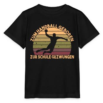 Retro Vintage Handball Designs lustiger Handball - Stanley/Stella Kinder T-Shirt MINI CREATOR  - Schwarz - Vorne - Mikhail (115cm)