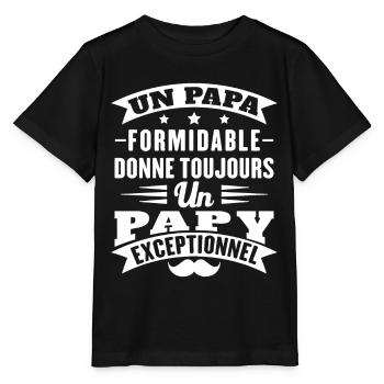 Terrific Dad Always Gives Grandpa Exceptional - Stanley/Stella MINI CREATOR Kids’ T-Shirt - black - Front - Mikhail (115cm)