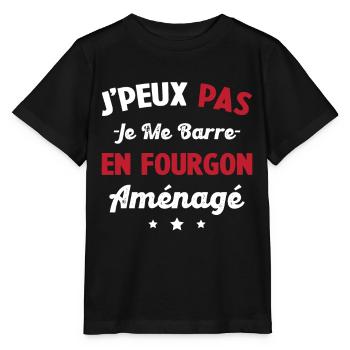J'peux pas j'me barre en fourgon aménagé - T-shirt bio MINI CREATOR Stanley/Stella Enfant - noir - Devant - Mikhail (115cm)
