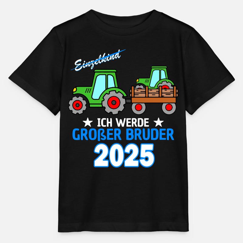 Ich Werde Großer Bruder 2025 - Geburt Sohn Traktor - Stanley/Stella Kinder T-Shirt MINI CREATOR  - Schwarz