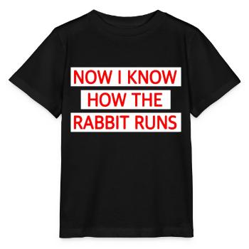 Maintenant je sais comment court le lapin - Denglich - T-shirt bio MINI CREATOR Stanley/Stella Enfant - noir - Devant - Mikhail (115cm)