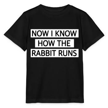 Maintenant, je sais comment le lapin court ! ANGLAIS - T-shirt bio MINI CREATOR Stanley/Stella Enfant - noir - Devant - Mikhail (115cm)