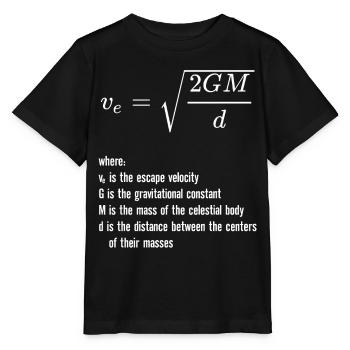 Escape Velocity Gravity Physics Rocket Science - Stanley/Stella MINI CREATOR Kids’ T-Shirt - black - Front - Mikhail (115cm)