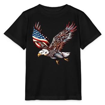 Eagle American Flag 4th of July Eagle Gifts Kids - Stanley/Stella Kinder T-Shirt MINI CREATOR  - Schwarz - Vorne - Mikhail (115cm)