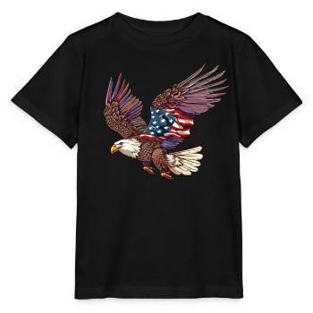 Eagle American Flag 4. Juli Eagle Gifts Kids - Stanley/Stella Kinder T-Shirt MINI CREATOR  - Schwarz - Vorne - Mikhail (115cm)