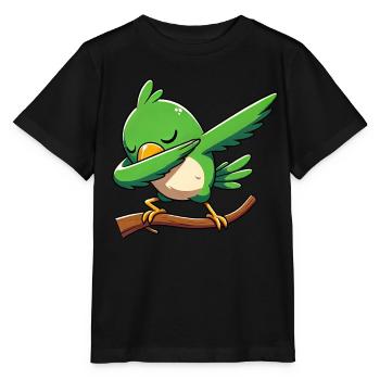 Polka dot parrot. Funny - Stanley/Stella MINI CREATOR Kids’ T-Shirt - black - Front - Mikhail (115cm)